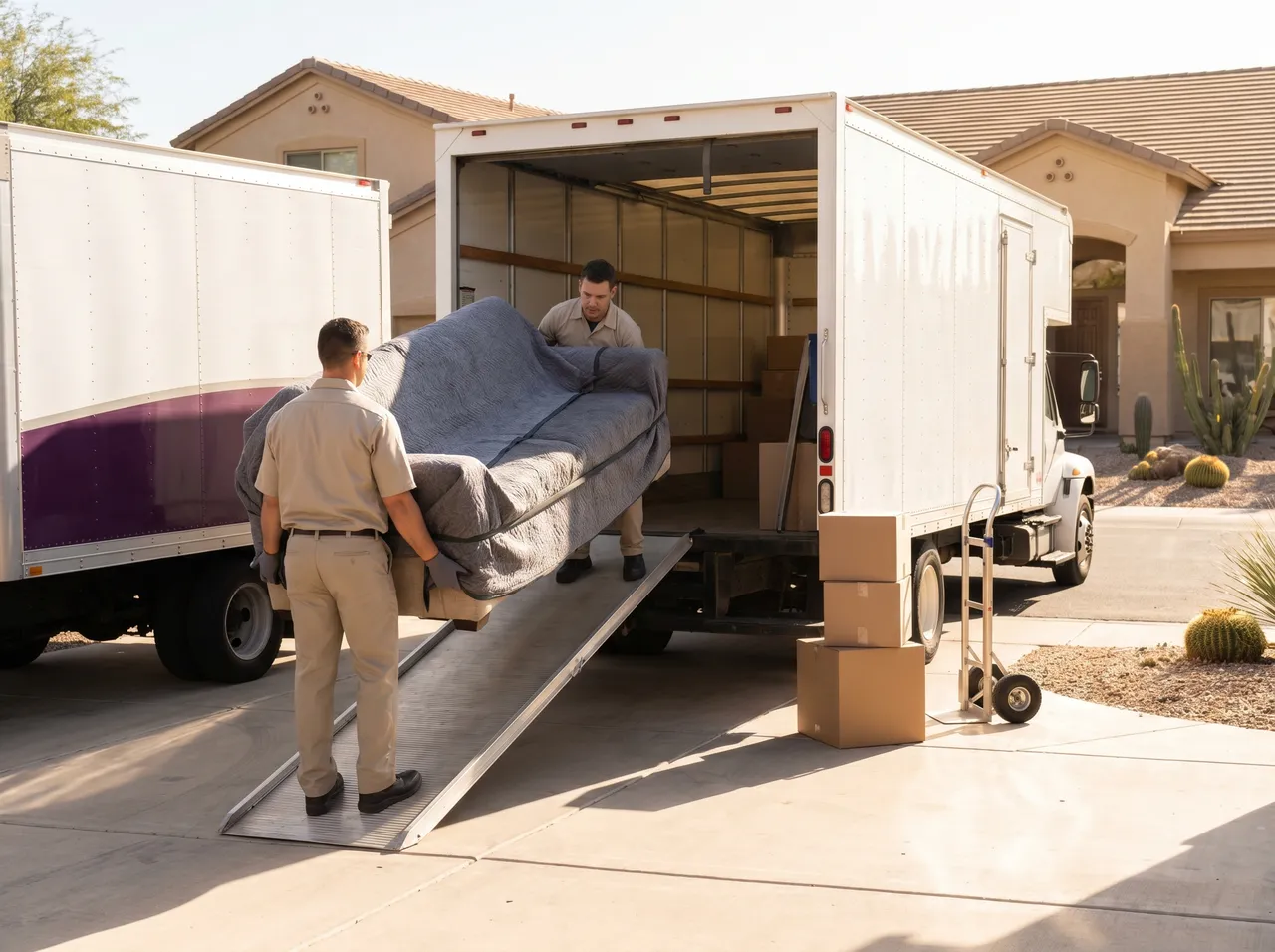 Southwest moving crew loading a truck